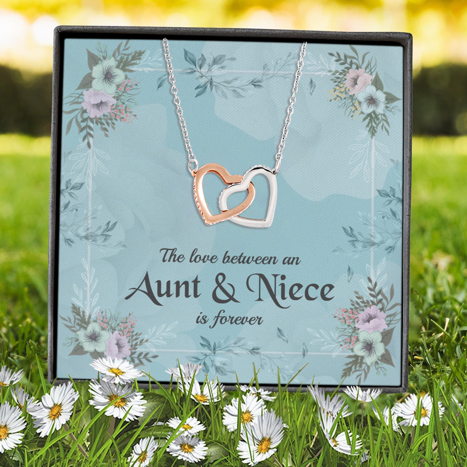 4LV. message card Aunt Niece Interlocking Hearts Necklace 7