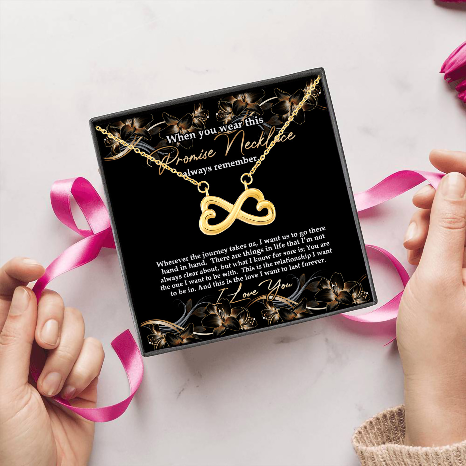 1N.When You Wear This(3) Infinity Heart Necklace (Gold) 5