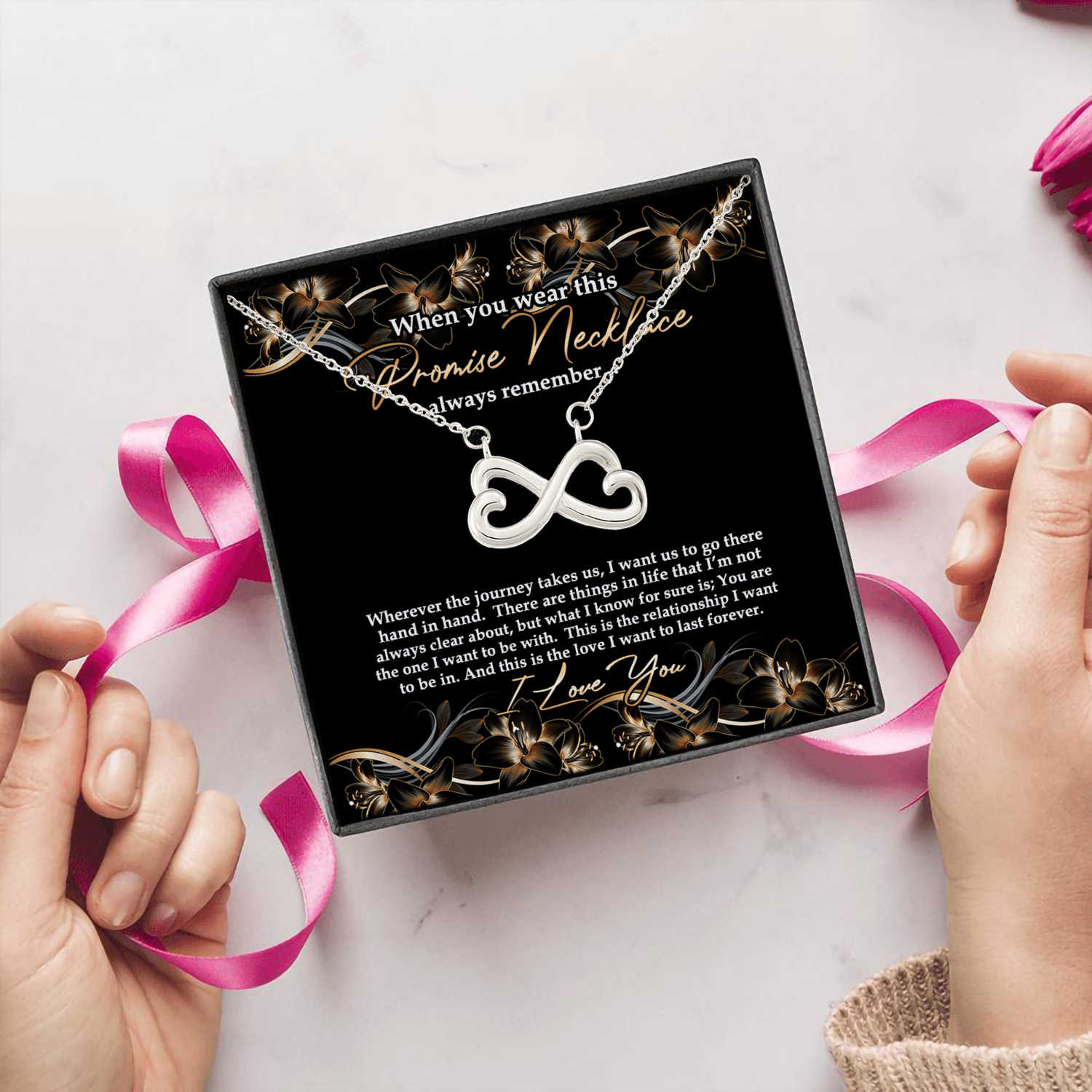 1N.When You Wear This(3) Infinity Heart Necklace (Silver) 5