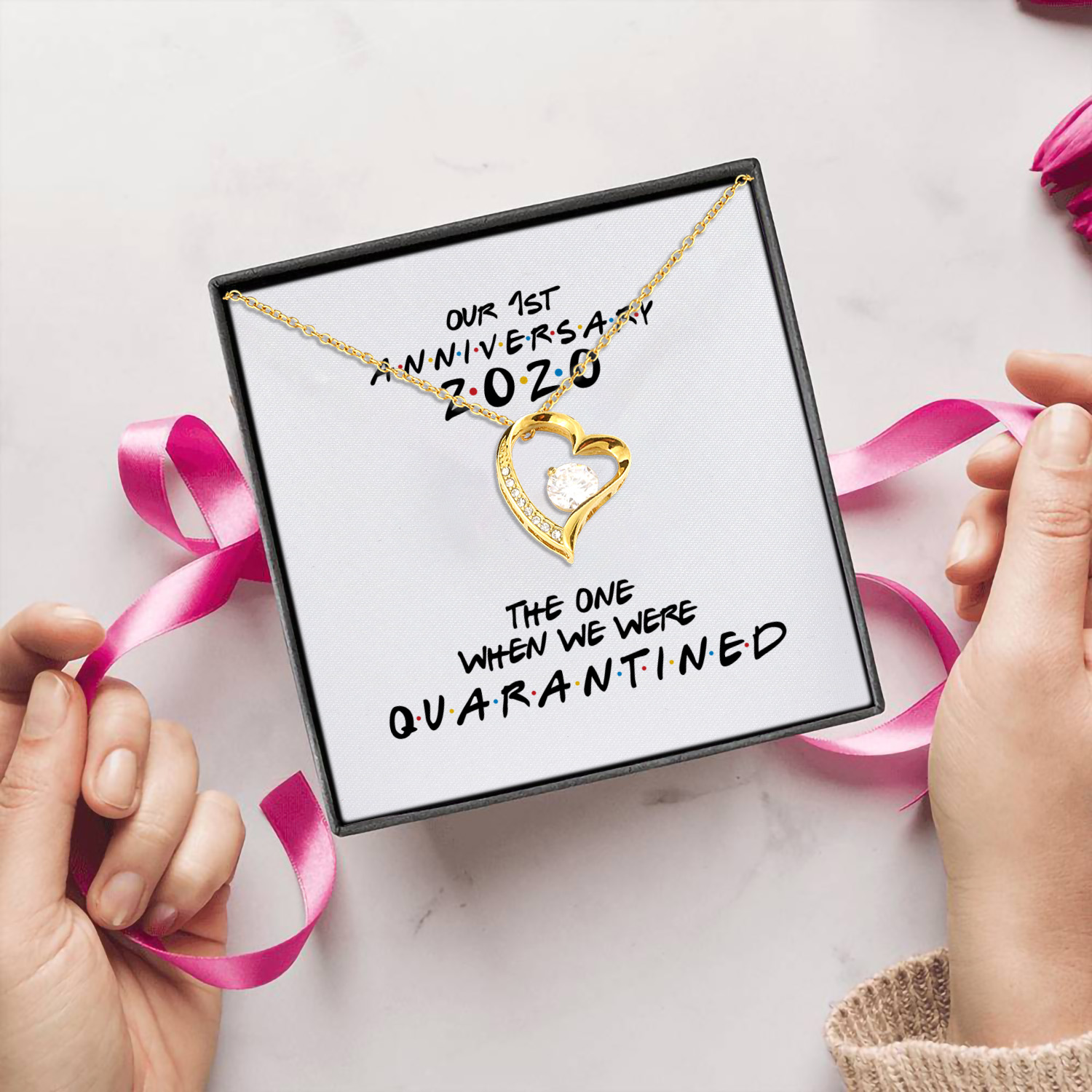 1H. 1st Anniversary (2) Forever Love Necklace (Gold) 5