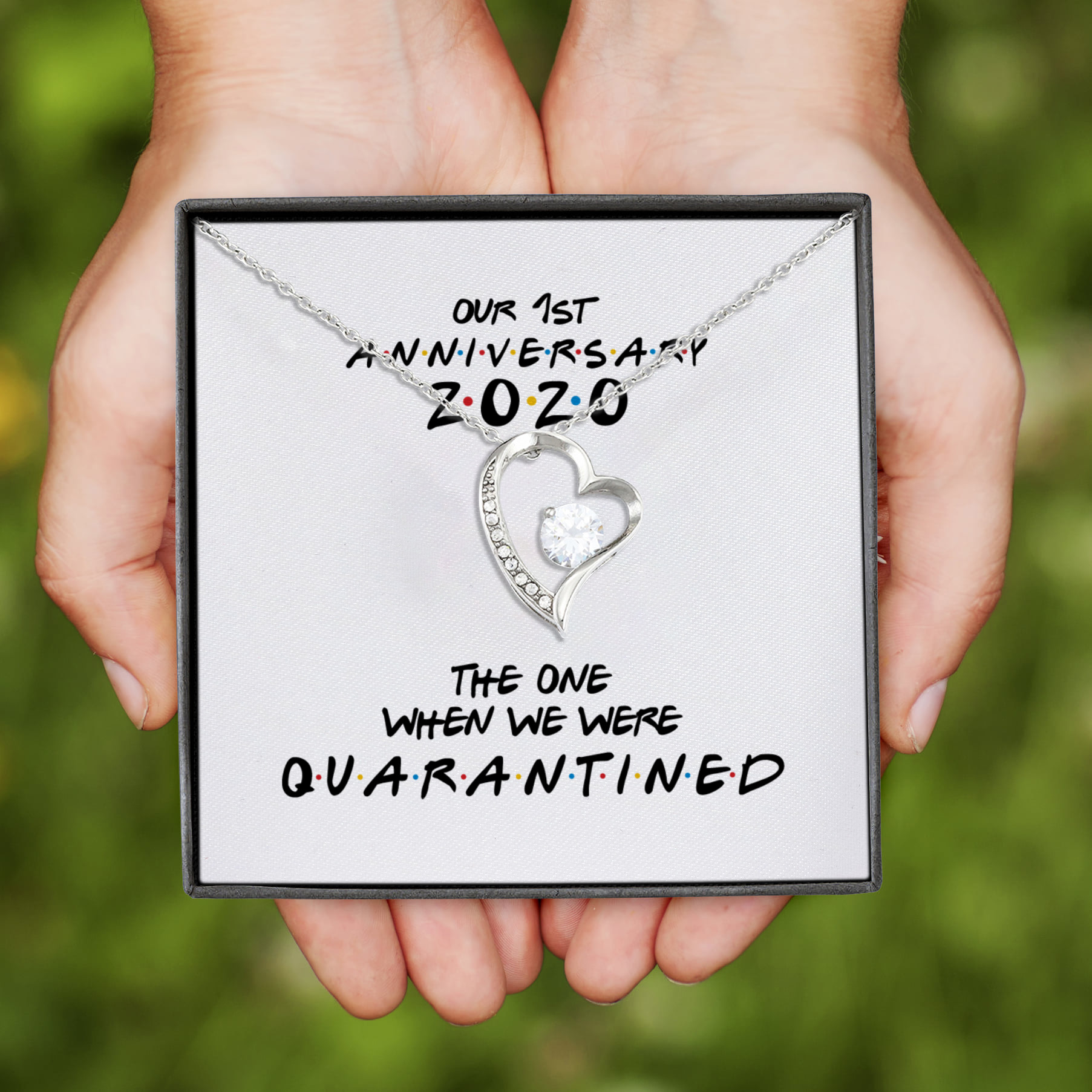 1H. 1st Anniversary (2) Forever Love Necklace (Silver)