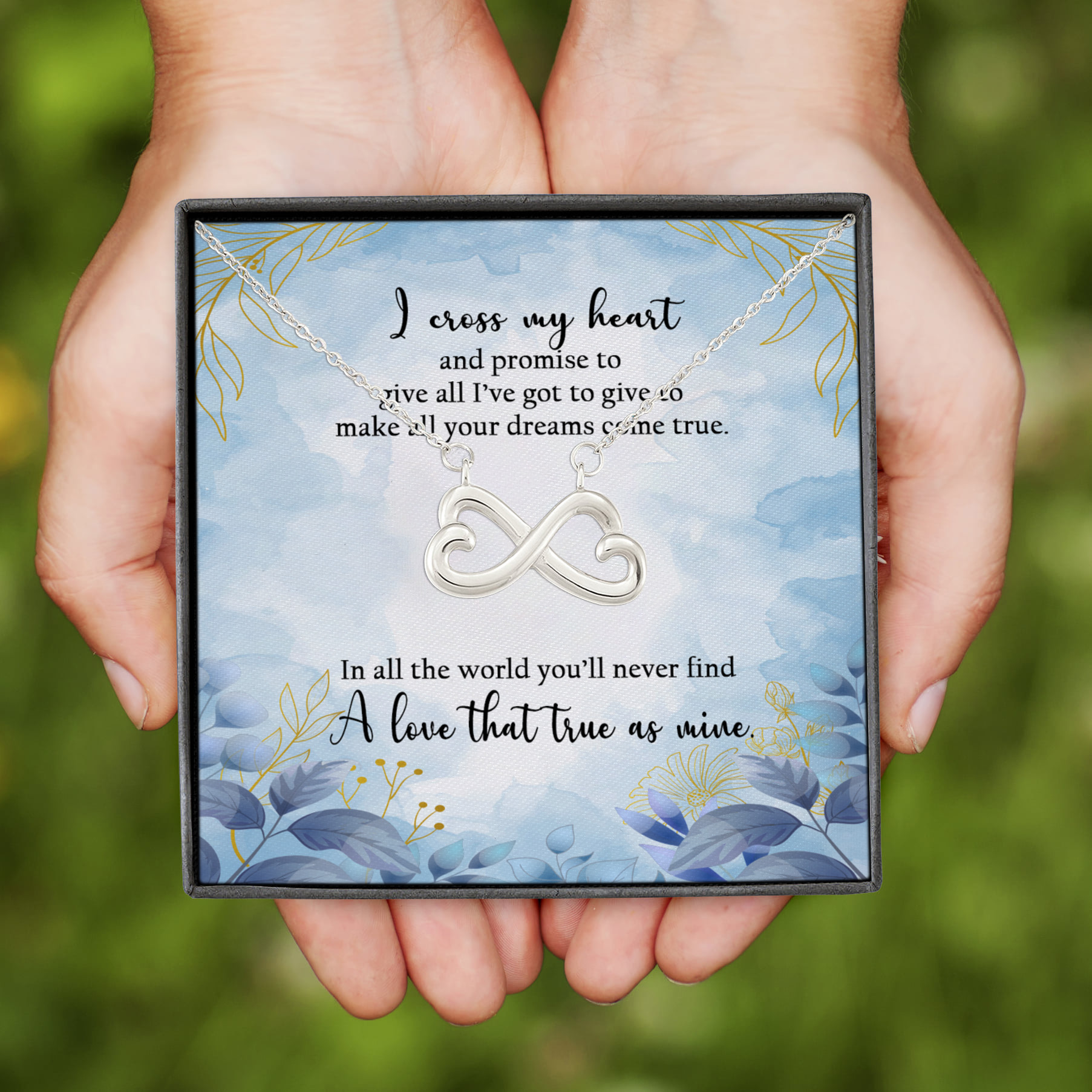 2H. I Cross My Hear(4) Infinity Heart Necklace (Silver)