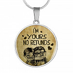 Valentine's Day Gifts For Her I Am Yours No Refunds Couple Circle Pendant Necklace - Circle Luxury Necklace (Silver)