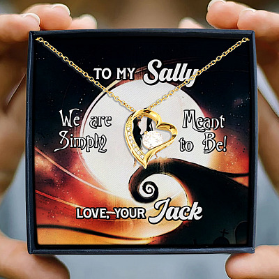 Alternative view of To My Sally We Are Simply Meant to Be Love Your Jack Forever Love Pendant Necklace
