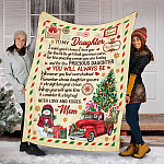 Letter From Mom To My Precious Daughter You Always Be Saying Christmas Blanket - Mom Daughter Letter Blanket Mockup