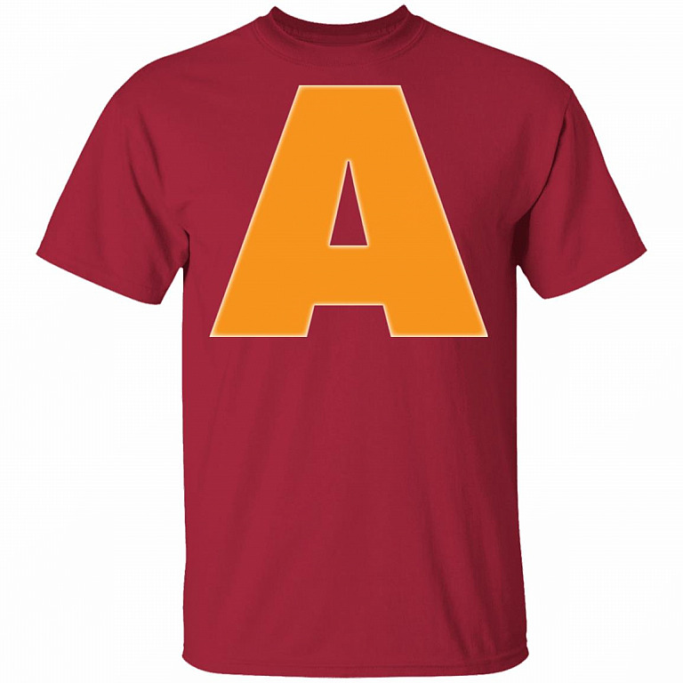 Letter A Striped Squirrels Rodents Christmas Thanksgiving Costume T-Shirt Youth Tee, Cardinal, Unisex T-Shirt