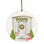 Personalized White Door Family Christmas Circle Ornament - New Home Holiday Decoration Gift, White, Circle Ornament Personalized White Door Family Christmas Circle Ornament - New Home Holiday Decoration Gift, White, Circle Ornament