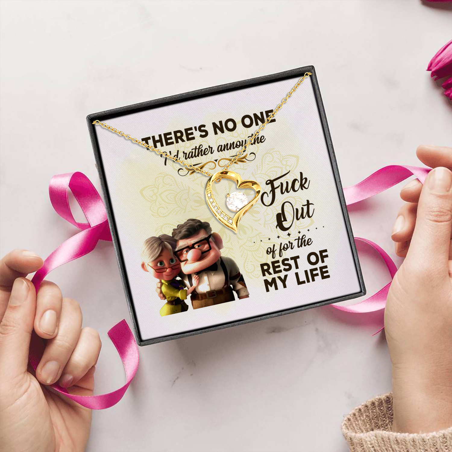 1HP. I'd Rather Annoy card (5) Forever Love Necklace (Gold) 5