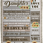 Mom To My Daughter Wherever Your Journey In Life May Take You Vintage Fleece Blanket - Mink Blanket, White, Cozy Plush Fleece Blanket - 50x60 Mom To My Daughter Wherever Your Journey In Life May Take You Vintage Fleece Blanket - Mink Blanket, White, Cozy Plush Fleece Blanket - 50x60