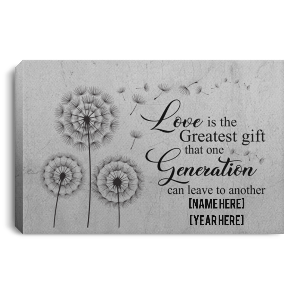 Personalized Love Greatest Gift One Generation Leave Another Memorial Wrapped Framed Canvas Prints - Unframed Poster, White, 0.75'' Framed Canvas Personalized Love Greatest Gift One Generation Leave Another Memorial Wrapped Framed Canvas Prints - Unframed Poster, White, 0.75'' Framed Canvas