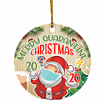 Merry Quarantine Christmas 2020 Funny Santa Claus Wearing Mask Circle Christmas Tree Ornament Keepsake, White, Circle Ornament Merry Quarantine Christmas 2020 Funny Santa Claus Wearing Mask Circle Christmas Tree Ornament Keepsake, White, Circle Ornament