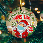 3VT. Merry Quarantine Christmas Ornament mockup
