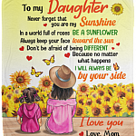 Sunflower From Mom To My Daughter Never Forget That You Are My Sunshine I Love You Love Mom Fleece Blanket, White, Cozy Plush Fleece Blanket - 50x60 Sunflower From Mom To My Daughter Never Forget That You Are My Sunshine I Love You Love Mom Fleece Blanket, White, Cozy Plush Fleece Blanket - 50x60