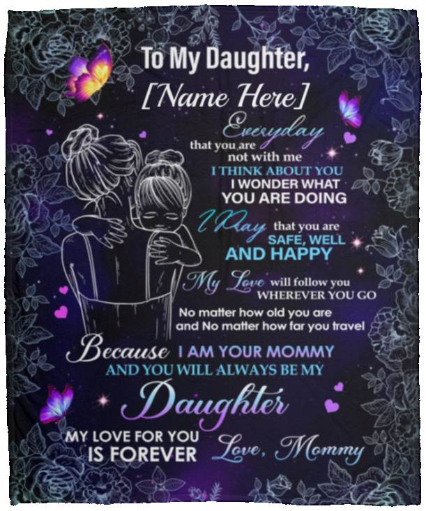 Personalized To My Daughter Everyday That You Are Not With Me Fleece Blanket - Premium Sherpa Blanket, White, Cozy Plush Fleece Blanket - 50x60 Personalized To My Daughter Everyday That You Are Not With Me Fleece Blanket - Premium Sherpa Blanket, White, Cozy Plush Fleece Blanket - 50x60
