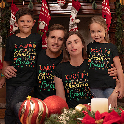 Alternative view of Quarantine Christmas Crew Youth Shirt - Pandemic Christmas Youth Shirt - Christmas 2020 Youth Shirt