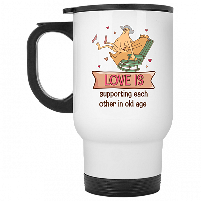 14 oz. White Travel Mug