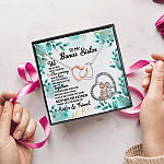2KT. To My Bonus Sister (5) Interlocking Hearts Necklace 5