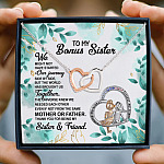 2KT. To My Bonus Sister (5) Interlocking Hearts Necklace 3