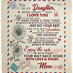 To My Daughter From Mom Never Forget That I Love You Sunflower Fleece Blanket - Mink Sherpa Blanket - Woven Blanket, White, Cozy Plush Fleece Blanket - 50x60 To My Daughter From Mom Never Forget That I Love You Sunflower Fleece Blanket - Mink Sherpa Blanket - Woven Blanket, White, Cozy Plush Fleece Blanket - 50x60