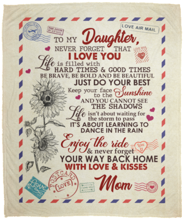 To My Daughter From Mom Never Forget That I Love You Sunflower Fleece Blanket - Mink Sherpa Blanket - Woven Blanket, White, Cozy Plush Fleece Blanket - 50x60 To My Daughter From Mom Never Forget That I Love You Sunflower Fleece Blanket - Mink Sherpa Blanket - Woven Blanket, White, Cozy Plush Fleece Blanket - 50x60
