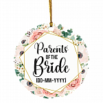 Personalized Parents of the Bride Weeding Gift for Couple Flat Holiday Circle Ornament, White, Circle Ornament Personalized Parents of the Bride Weeding Gift for Couple Flat Holiday Circle Ornament, White, Circle Ornament