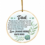 Personalized Dad Thank You For Walking By My Side Not Only Today Circle Christmas Ornament Keepsake, White, Circle Ornament Personalized Dad Thank You For Walking By My Side Not Only Today Circle Christmas Ornament Keepsake, White, Circle Ornament
