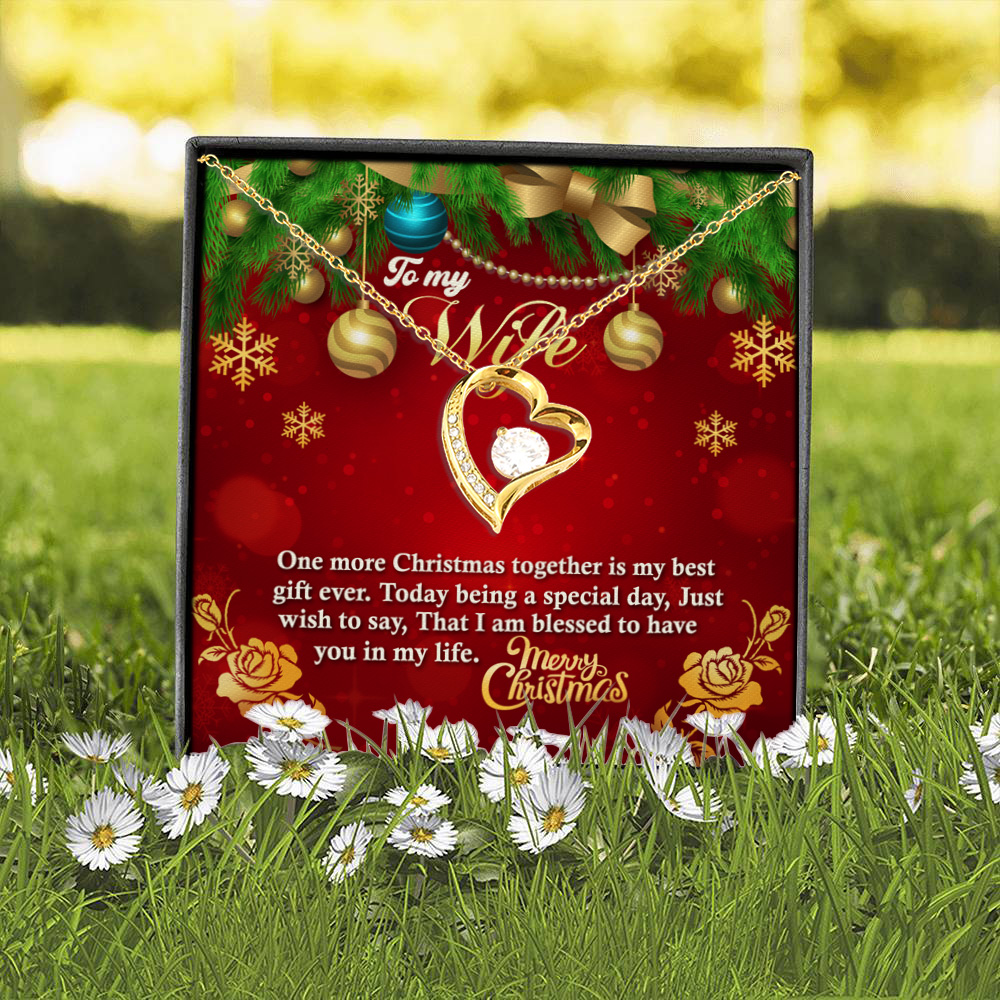 3O. To My Wife Christmas Forever Love Necklace (Gold) 2