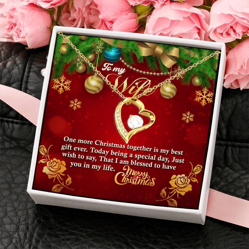3O. To My Wife Christmas Forever Love Necklace (Gold) 4