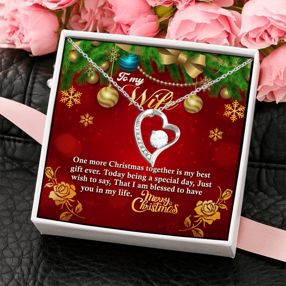 3O. To My Wife Christmas Forever Love Necklace (Silver) 4
