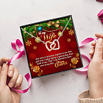 3O. To My Wife Christmas Interlocking Hearts Necklace 5