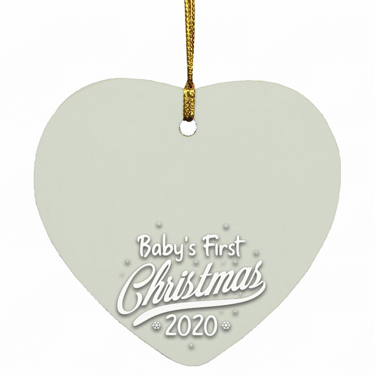 Personalized Your Baby’s Photo, White, SUBORNH Heart Ornament