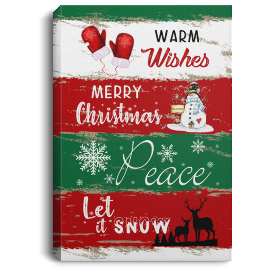 Warm Wishes Merry Christmas Peace Let It Snow Gallery Wrapped Framed Canvas Prints - Unframed Poster, White, 0.75'' Framed Canvas Warm Wishes Merry Christmas Peace Let It Snow Gallery Wrapped Framed Canvas Prints - Unframed Poster, White, 0.75'' Framed Canvas
