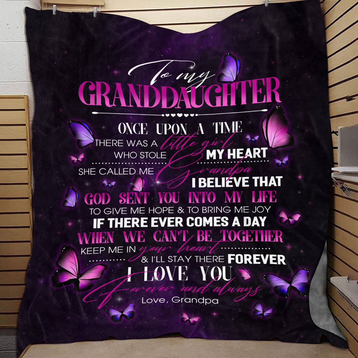 1O. Granddaughter Butterfly-grandpa Blanket Mockup 9