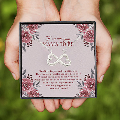 Alternative view of Ten Little Fingers and Ten Little Toes Wonderful Mom to Be Infinity Heart Pendant Necklace