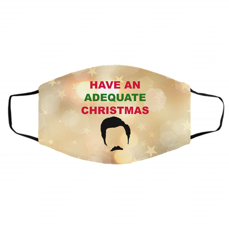 Ron Have An Adequate Christmas Movie Washable Reusable Custom Printed Cloth Face Mask Cover, White, Cloth Face Cover – Medium/Large