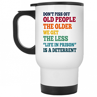 14 oz. White Travel Mug
