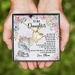 3VT. Mom To My Daughter Elephant Forever Love Necklace (Gold)