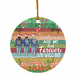 Personalized Sisters Are We And Forever We Will Be Christmas Best Friends Sisters Gifts Hoilday Circle Ornament, White, Circle Ornament