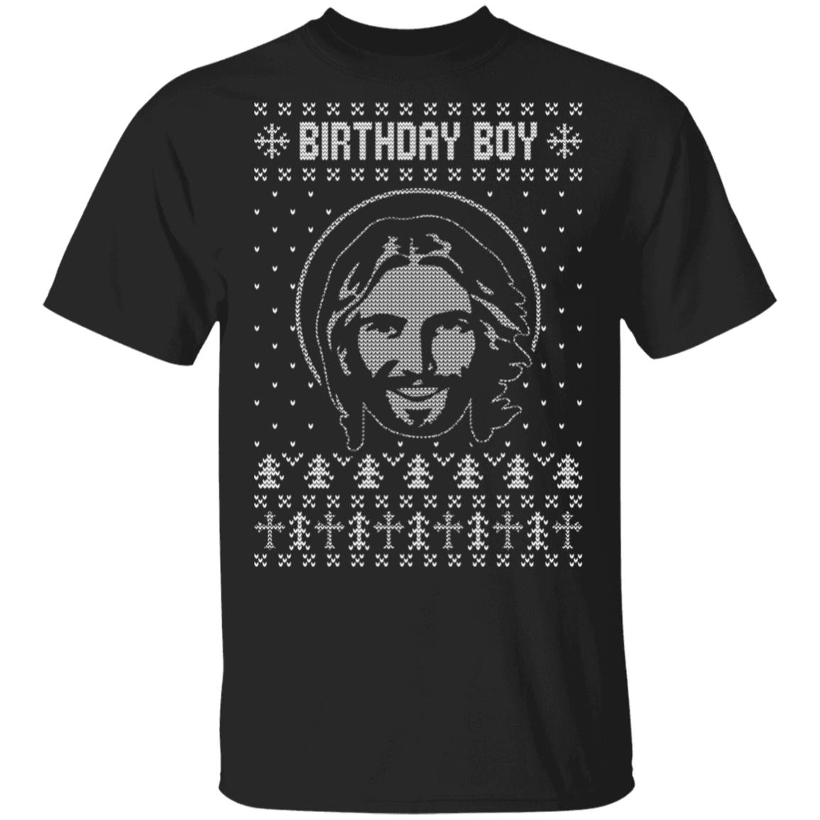 Birthday Boy Jesus Funny Ugly Christmas Sweater Design Christian Xmas T-Shirt - Happy Birthday Jesus Shirt, Black, Unisex T-Shirt