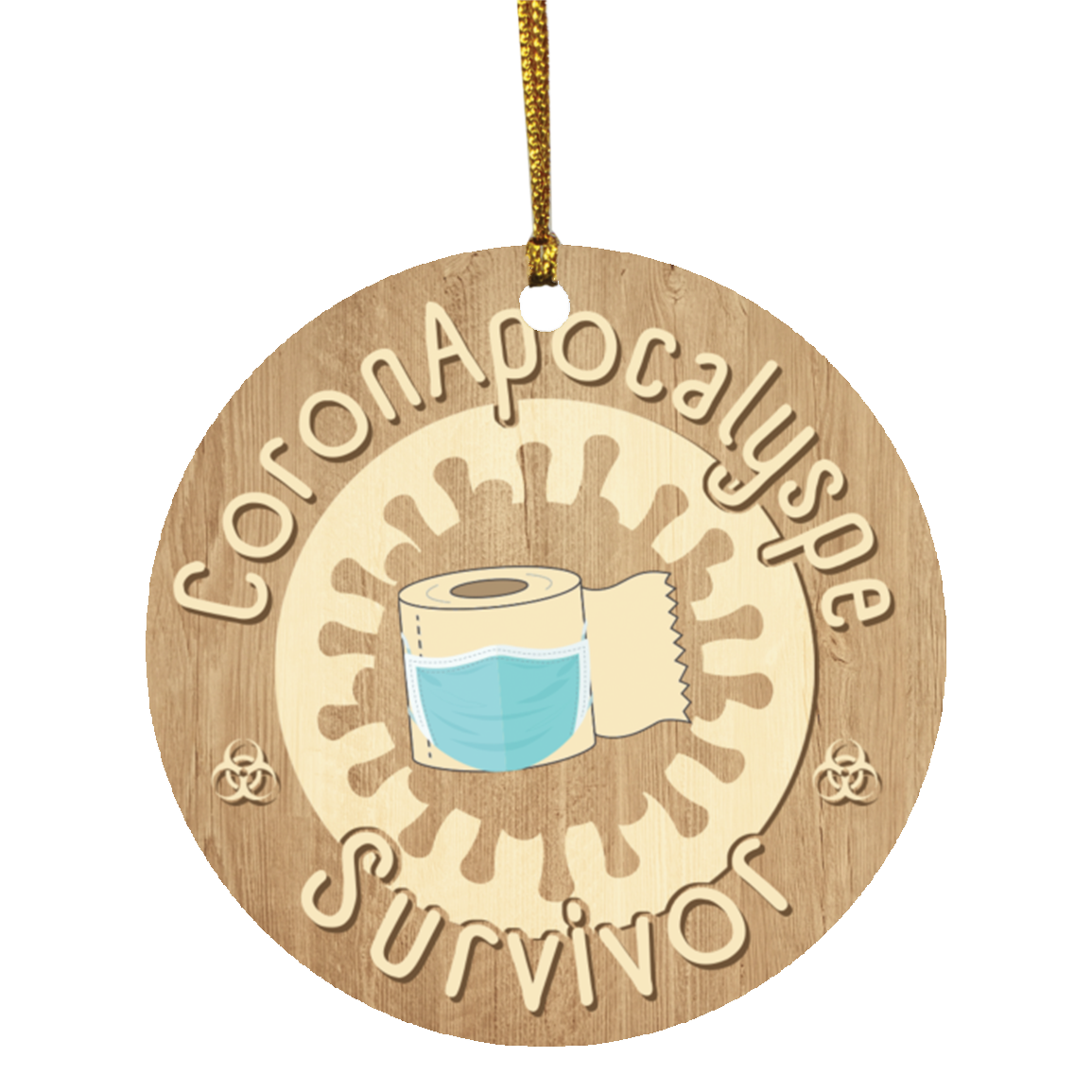 Co-vid 19 Apo-calyspe Survivor 2020 Decorative Christmas Ornament - Holiday Flat Circle Ornament, White, Circle Ornament Co-vid 19 Apo-calyspe Survivor 2020 Decorative Christmas Ornament - Holiday Flat Circle Ornament, White, Circle Ornament