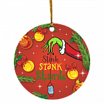Grinch Hand Stink Stank Stunk Ornament, White, Circle Ornament Grinch Hand Stink Stank Stunk Ornament, White, Circle Ornament