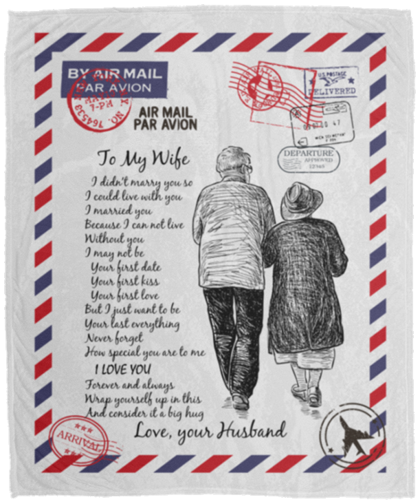 Airmail To My Wife Love Your Husband Letters Fleece Blanket - Premium Sherpa Blanket - Woven Blanket, White, Cozy Plush Fleece Blanket - 50x60 Airmail To My Wife Love Your Husband Letters Fleece Blanket - Premium Sherpa Blanket - Woven Blanket, White, Cozy Plush Fleece Blanket - 50x60