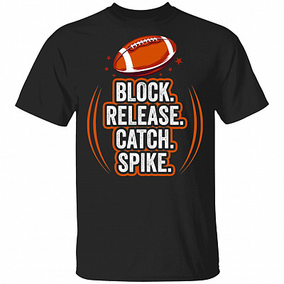 Block Release Catch Football Spike Movements for Fan T-Shirt, Black, Unisex T-Shirt