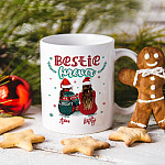 Personalized Bestie Forever Christmas Holiday Ceramic Coffee Mug - Beer Stein - Water Bottle