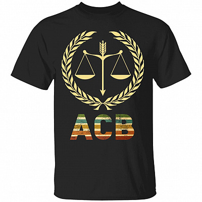 ACB Shirt - Amy Coney Barrett T-Shirt - Retro Vintage Shirt - Associate Justice Shirt - SCOTUS 2020 Shirt, Black, Unisex T-Shirt