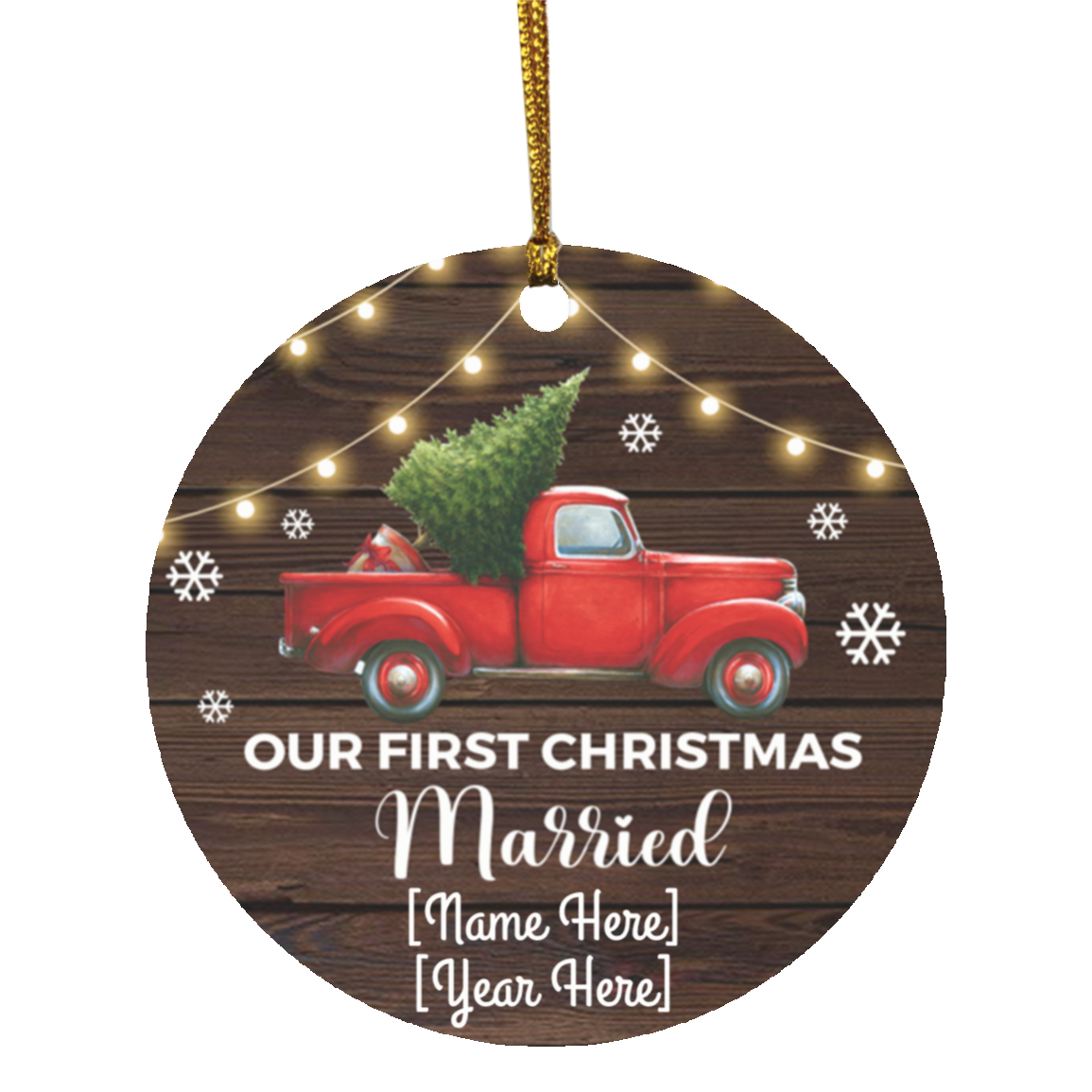 Personalized Our First Christmas Married 2020 Decorative Christmas Ornament - Holiday Flat Circle Ornament, White, Circle Ornament Personalized Our First Christmas Married 2020 Decorative Christmas Ornament - Holiday Flat Circle Ornament, White, Circle Ornament