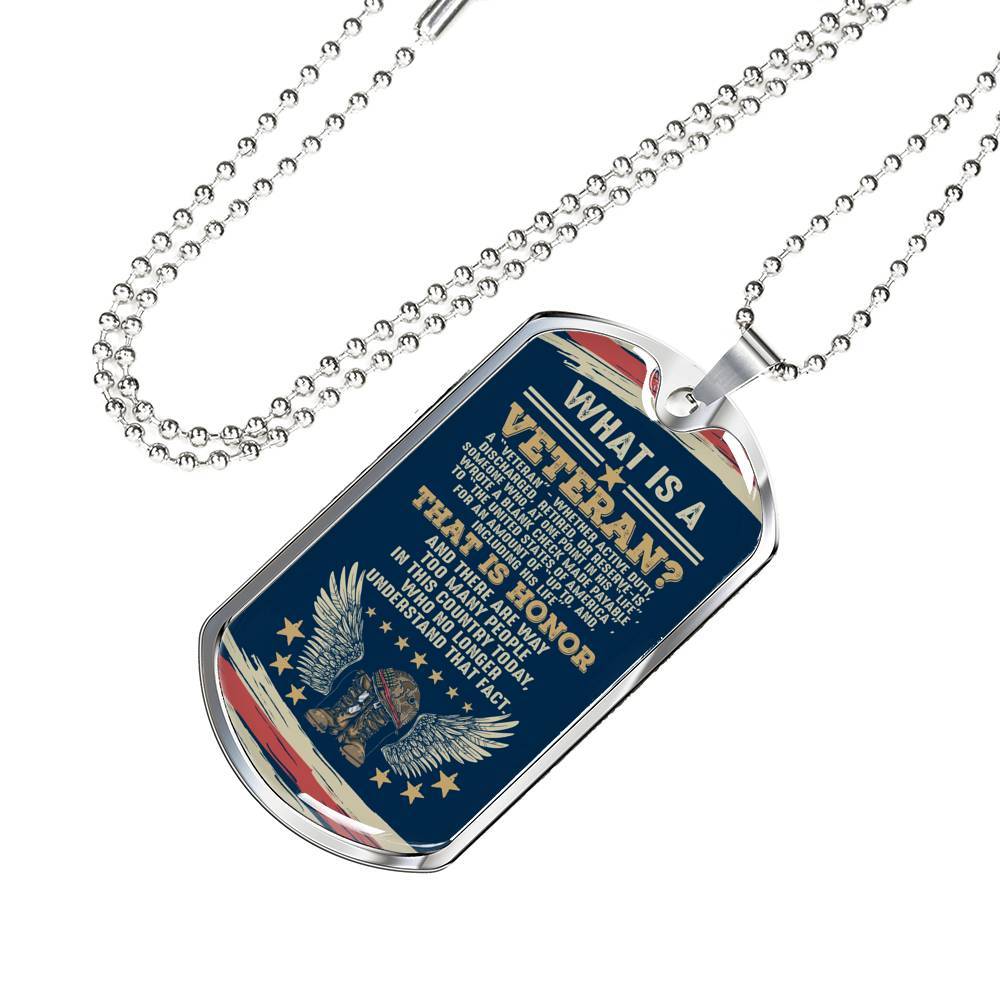 What Is A Veteran Active Duty Discharged Retired Reserve That Is Honor Dog Tag Pendant Necklace - Dog Tag (Silver) What Is A Veteran Active Duty Discharged Retired Reserve That Is Honor Dog Tag Pendant Necklace - Dog Tag (Silver)