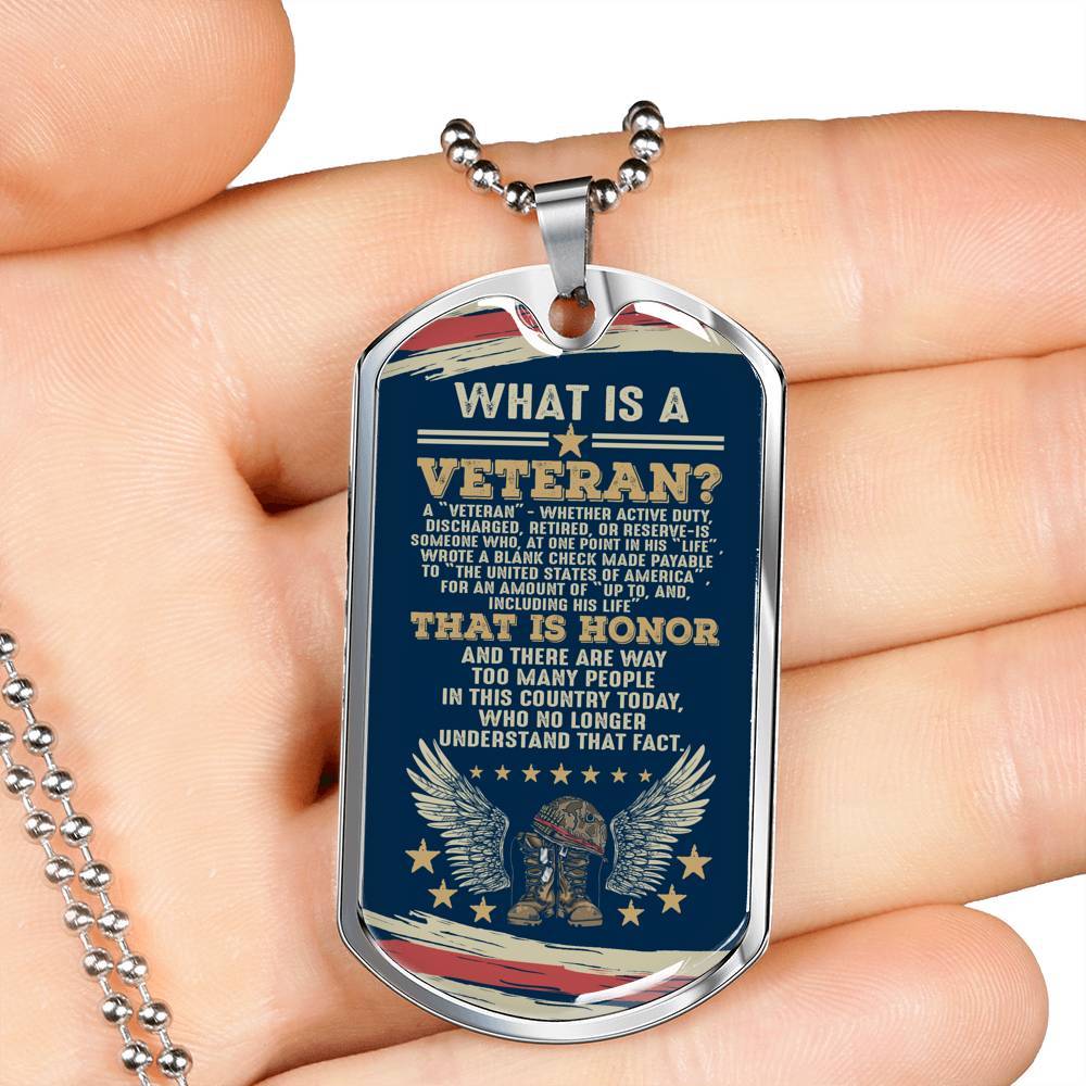 What Is A Veteran Active Duty Discharged Retired Reserve That Is Honor Dog Tag Pendant Necklace - Dog Tag (Silver) What Is A Veteran Active Duty Discharged Retired Reserve That Is Honor Dog Tag Pendant Necklace - Dog Tag (Silver)