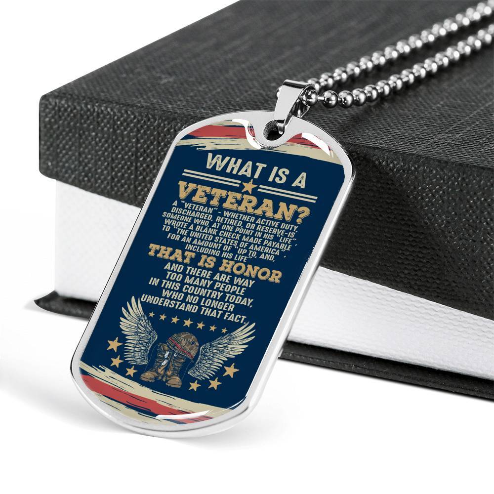 What Is A Veteran Active Duty Discharged Retired Reserve That Is Honor Dog Tag Pendant Necklace - Dog Tag (Silver) What Is A Veteran Active Duty Discharged Retired Reserve That Is Honor Dog Tag Pendant Necklace - Dog Tag (Silver)