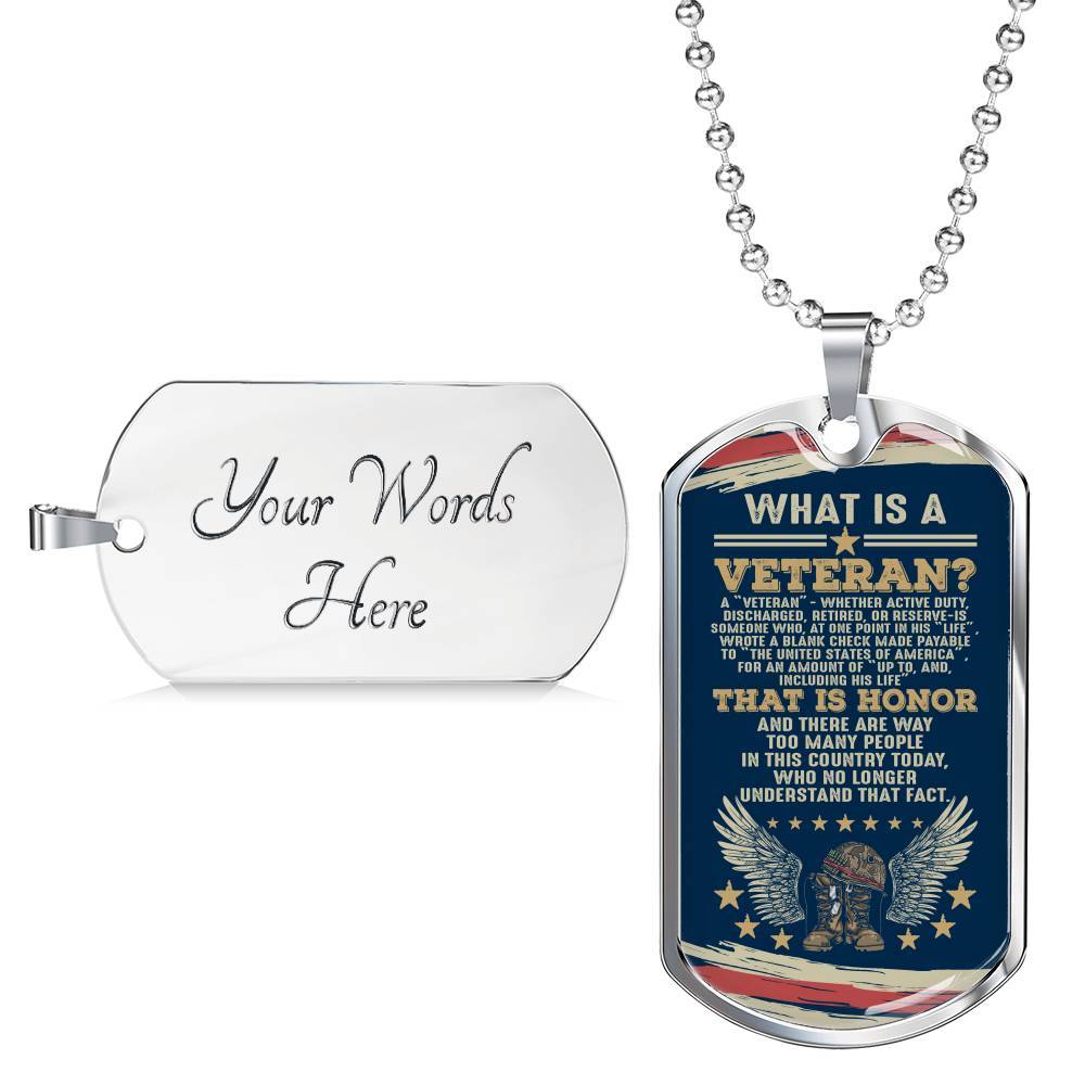 What Is A Veteran Active Duty Discharged Retired Reserve That Is Honor Dog Tag Pendant Necklace - Dog Tag (Silver) What Is A Veteran Active Duty Discharged Retired Reserve That Is Honor Dog Tag Pendant Necklace - Dog Tag (Silver)